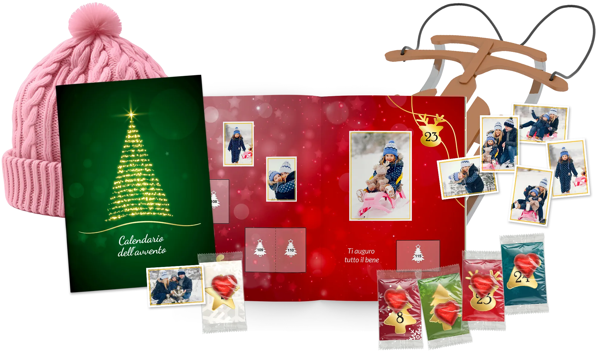 album di figurine calendario dell'avvento con foto